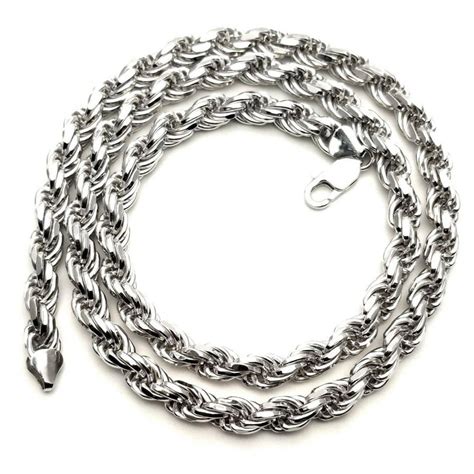 925 Sterling Silver 7mm Rope Chain Necklace Jawa Jewelers