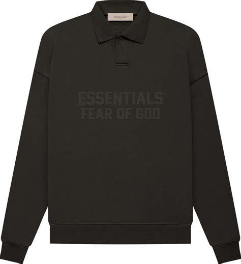 Buy Fear Of God Essentials Long Sleeve Polo Off Black 192su225145fw Goat