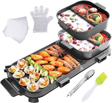 Review Separable Barbecue Pot Double Pot Electric Hot Pot Electric Grill Thai Barbecue