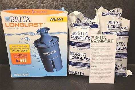 2pk Brita Longlast Replacement Filters For Water Pitcher Dispensers 3x