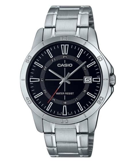 Montre Casio Standard Analogique En Acier Inoxydable Avec Cadran Noir