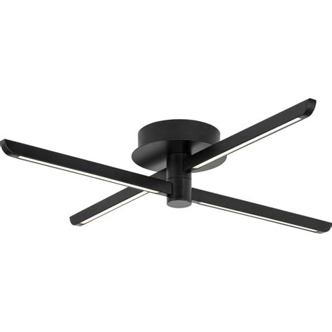 Pivot LED Four Light Matte Black Modern Semi Flush Or Wall Mount