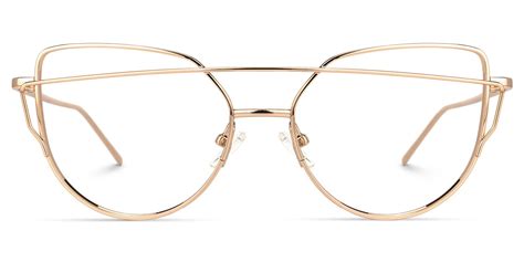 Selina Gold Rim Fashion Aviator Eyeglass Frames Vooglam