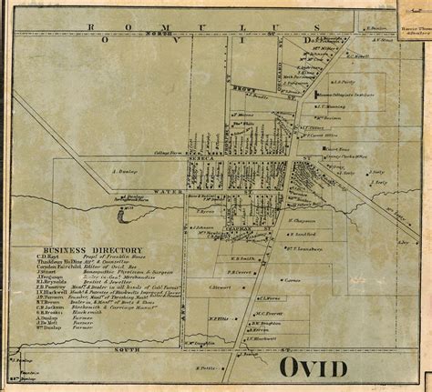 Ovid Village Ovid Seneca Co New York 1859 Old Town Map Custom Print