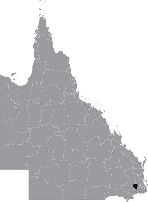 Locator Map Of The Lockyer Valley Region Queensland Stock Vector