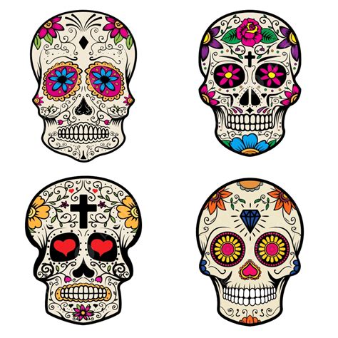 Sugar Skull Vector Hd Png Images Set Of Sugar Skulls Isolated On White