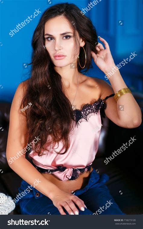 Beautiful Sexy Brunette Interior Stock Photo 718273120 Shutterstock