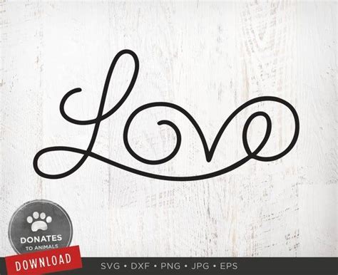 Love SVG Valentine Clipart Valentine SVG Wedding Svg Cursive Love Heart Svg for Cricut Wedding ...