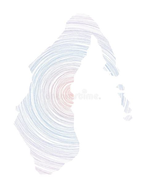 Aitutaki Map Filled With Concentric Circles Stock Vector