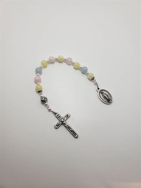 Handmade One Decade Virgin Mary Rosary Colorful Tenner Rosary