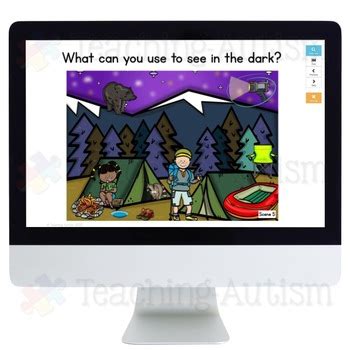 Camping Wh Questions Scenes Speech Therapy Distance Learning Boom Cards