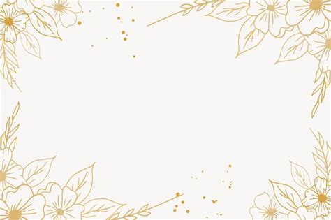 Fundo Floral Dourado Elegante Flores Desenhadas M O E Borda De