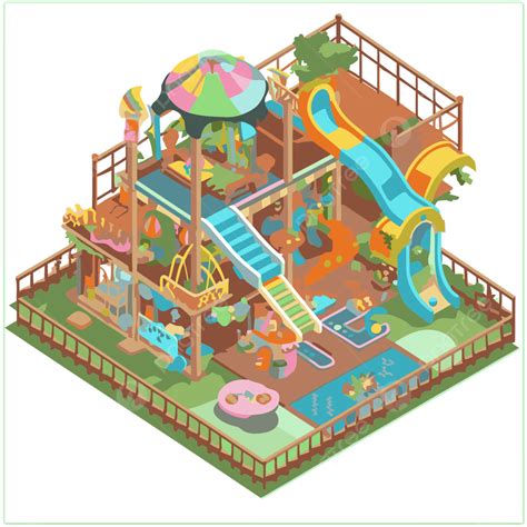 Indoor Playground Vector, Sticker Clipart Isometric Children S ...