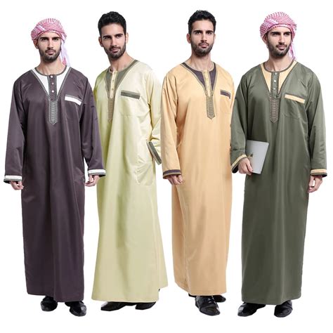 Arab Clothing Men Islamic Abaya Muslim Thobe For Men Middle East Men S