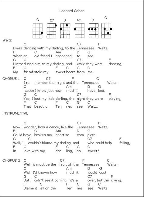 Tennessee Waltz Ukulele Songs