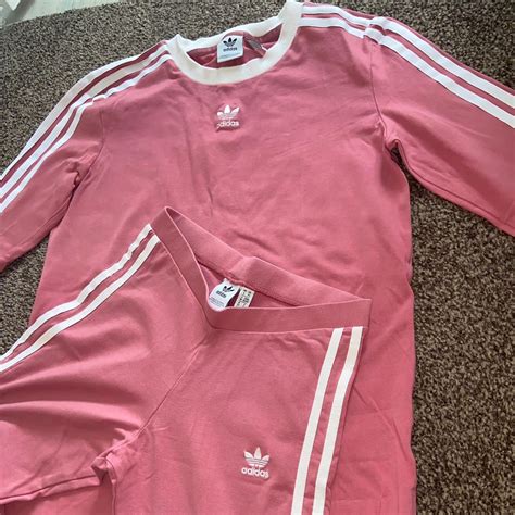 Pink Adidas women’s tracksuit Size 8 too Size 6... - Depop