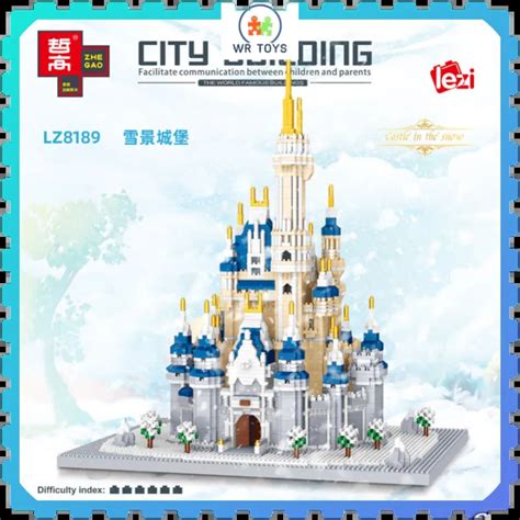 Bangunan Kastil Lego Blok Lezi Snow Castle Building Bricks Collection