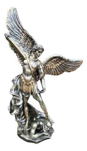 Figura Decorativa San Miguel Arcángel Plateado 35cm Envío gratis