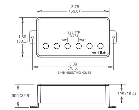 EMG JH SET JAMES HETFIELD BLACK CHROME STD SHORT POTS 6 HEAVY BOTTOM