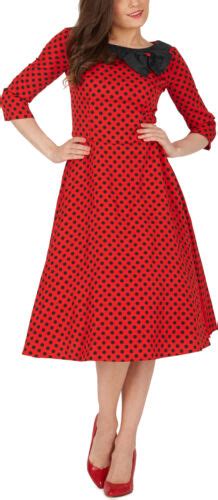 Iris Polka Dot Collared Vintage 1950s Rockabilly Swing Pin Up Evening