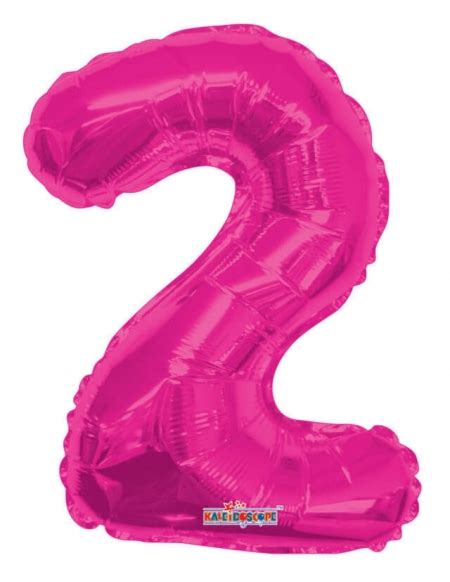 Globo Numero 2 De 36cm Rosa Hot Mediana De Foil Poliamida K3502914