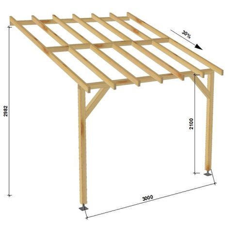 Carport Adoss X Pente Bois Massif Durable Sans La Visserie