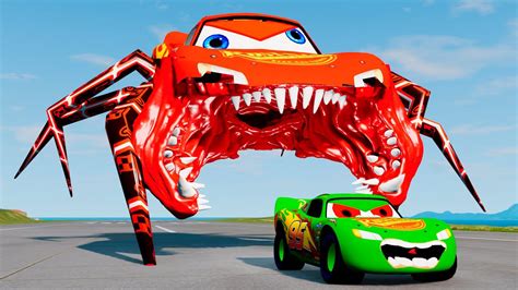 Giant Lightning Mcqueen Spider Eater Vs Lightning Mcqueen Escape From