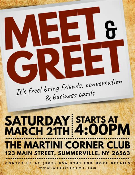 Meet And Greet Flyer Template Free Find And Download The Most Popular Meet Greet Flyer Psd On