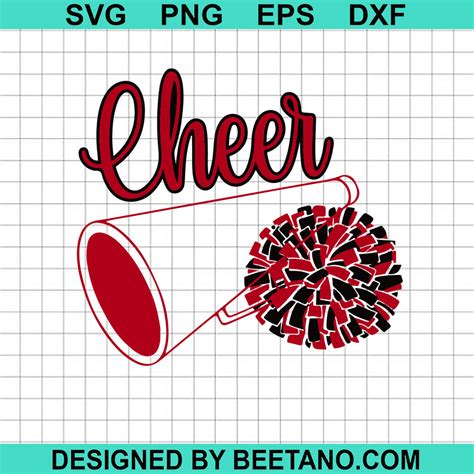 Cheer Megaphone With Pom Pom Svg Cheerleaders Svg Cheerleaders Megaphone Svg