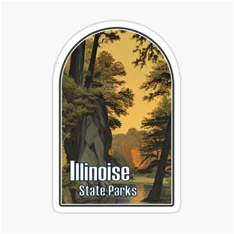 Illinoise State Parks Illustration Sticker For Sale By Dzzt Redbubble