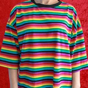 Rainbow Lgbtq Gay Pride Lesbian Drag Queen T Shirt Top Clothing Oversized Regenboog Size S M