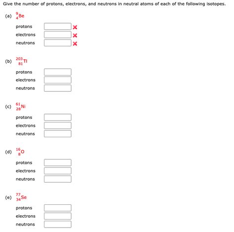 Solved Give the number of protons, electrons, and neutrons | Chegg.com 