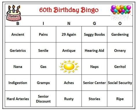 Free Printable 60th Birthday Party Games Printable Templates