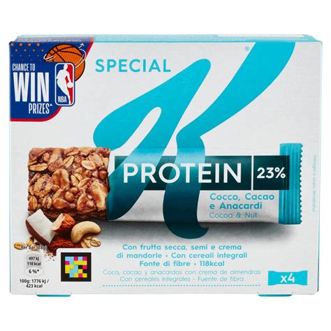 Kellogg S Special K Protein 23 Cocco Cacao E Anacardi 4 X 28 G