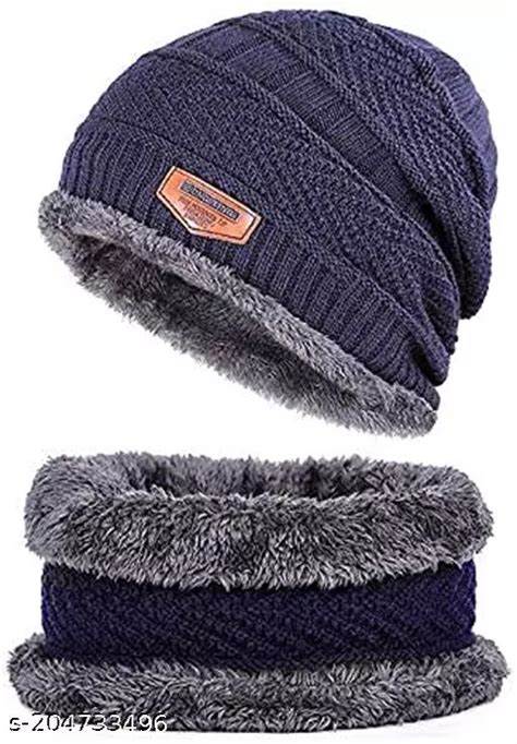 Winter Woolen Cap with Neck Scarf for Men and Women