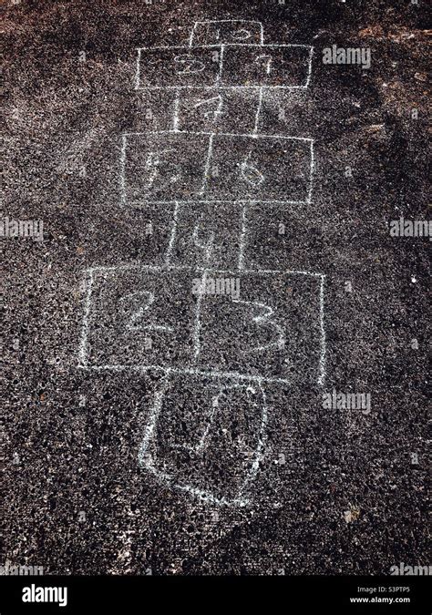 Hopscotch Chalked On Street Stock Photo Alamy