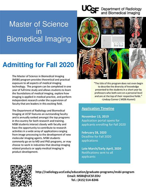 Masters Degree In Biomedical Imaging Ucsf Radiology