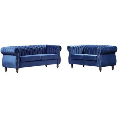 Canapé chesterfield bleu pas cher