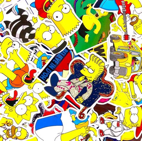 Set 50 Estampas The Simpson Bart Lisa Otros Calcomanias Meses Sin