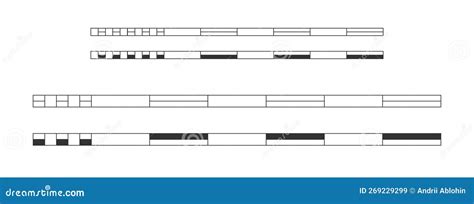 Map Ruler or Scale Bar Divided into Parts. Distance Measurement Charts ...