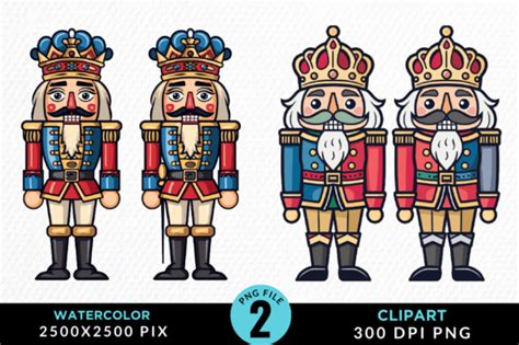 Watercolor Christmas Nutcracker Clipart Graphic By Regulrcrative