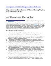 Logical Fallacy Examples Docx Https Quizlet 15176419 Logical