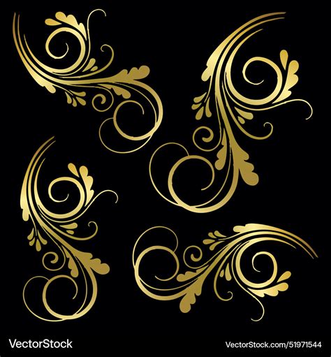 Gold floral background pattern Royalty Free Vector Image