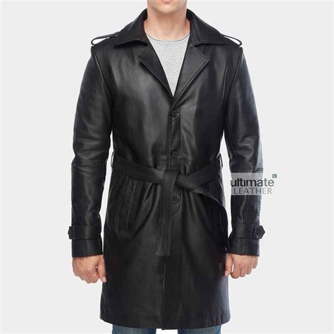 Mens Black Long Coat Leather Trench Coat Price In Pakistan