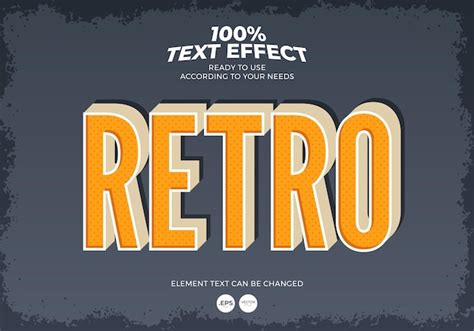 Retro Text Effekt Premium Vektor