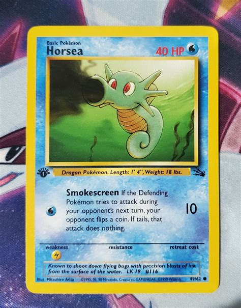 1999 Pokemon Fossil 1st Edition Horsea Psa 10 Card 49 Graded Wotc