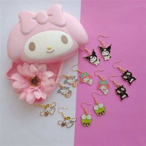 Brinco Hello Kitty Sanrio Pingentes Kawaii Cinnamoroll My Melody