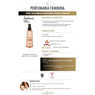 Spray Desodorante Perfumado Instance Frutas Vermelhas Ml Shopee Brasil