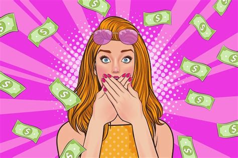 Premium Vector Surprise Business Woman Successful And Shocking With