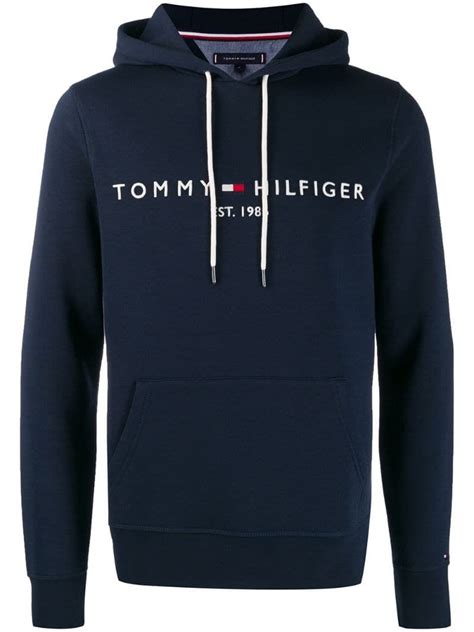 Tommy Hilfiger Embroidered Logo Hoodie Farfetch Tommy Hilfiger